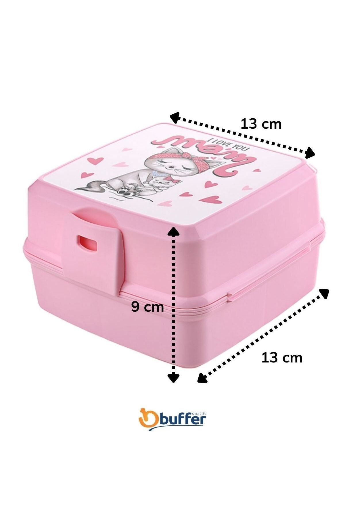 Buffer-Practical 4 Compartment Lunch Box - With Spoon Fork, Self 4