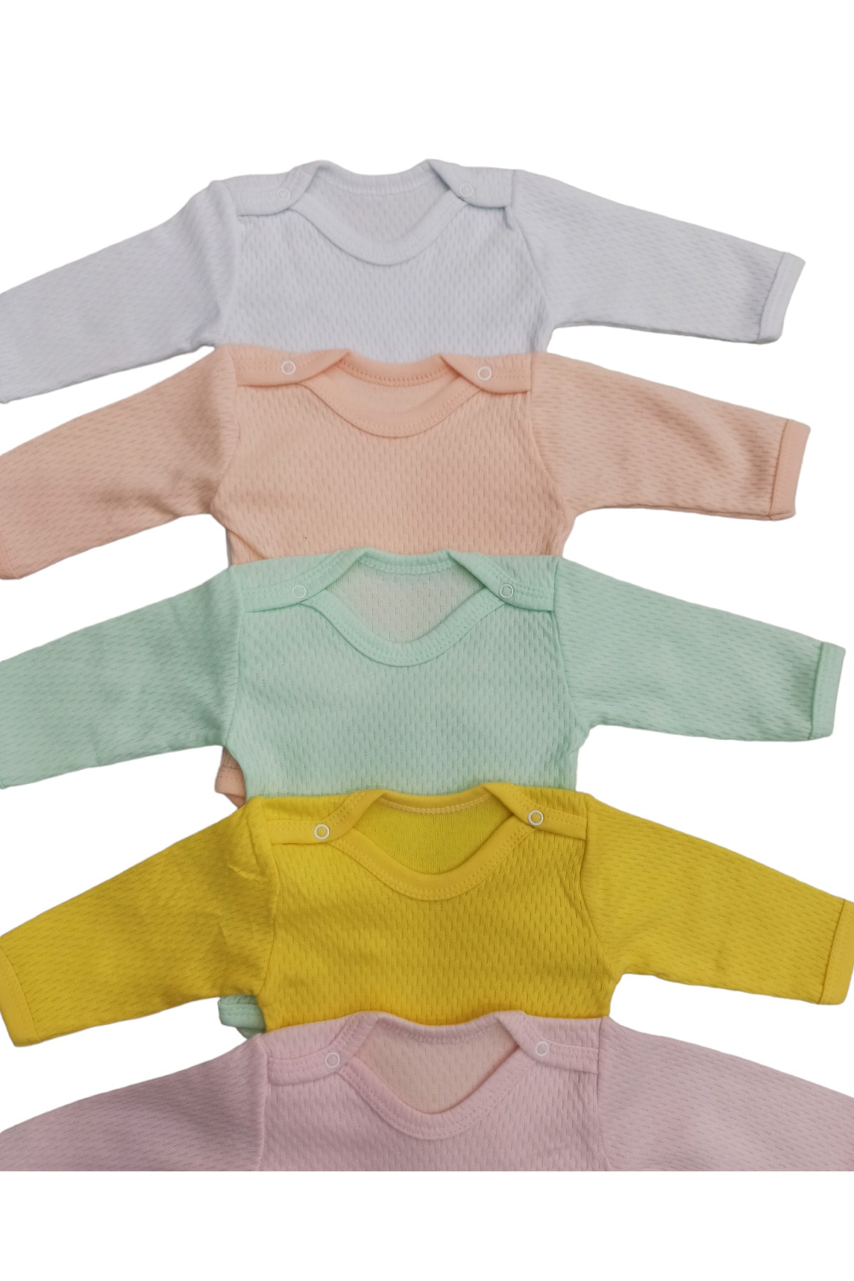 بادی نوزادی دخترانه سفید bebedino | 12 اورجینال - تصویر 3