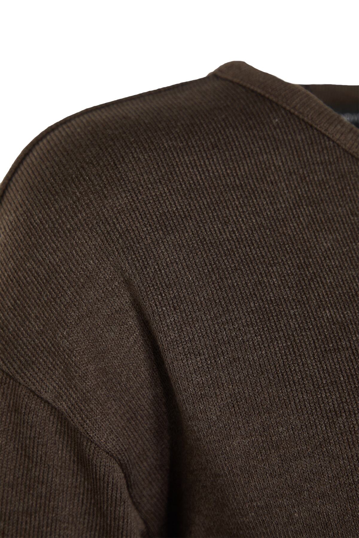 Trendyolmilla  Kahverengi Fitilli Örme Pijama Takımı THMAW21PT0684 - Görsel 8