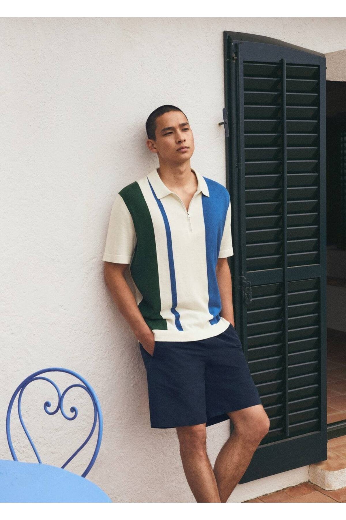 MANGO Man-Elastic Waist Cotton Shorts 8