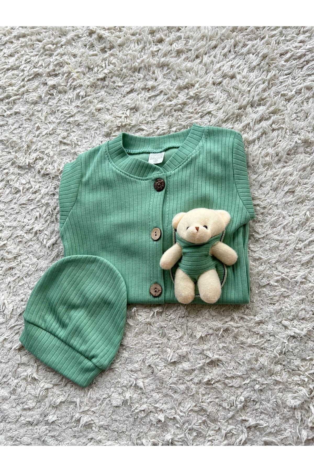 Swor Baby Şapka Aksesuarlı Oyuncak Ayıcık Detaylı Bebek Tulumu OR8800