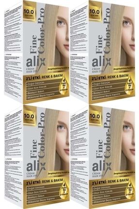 50ml Kit Saç Boyası 10.0 Açık Sarı (4 Lü Set) PAKETALİX043