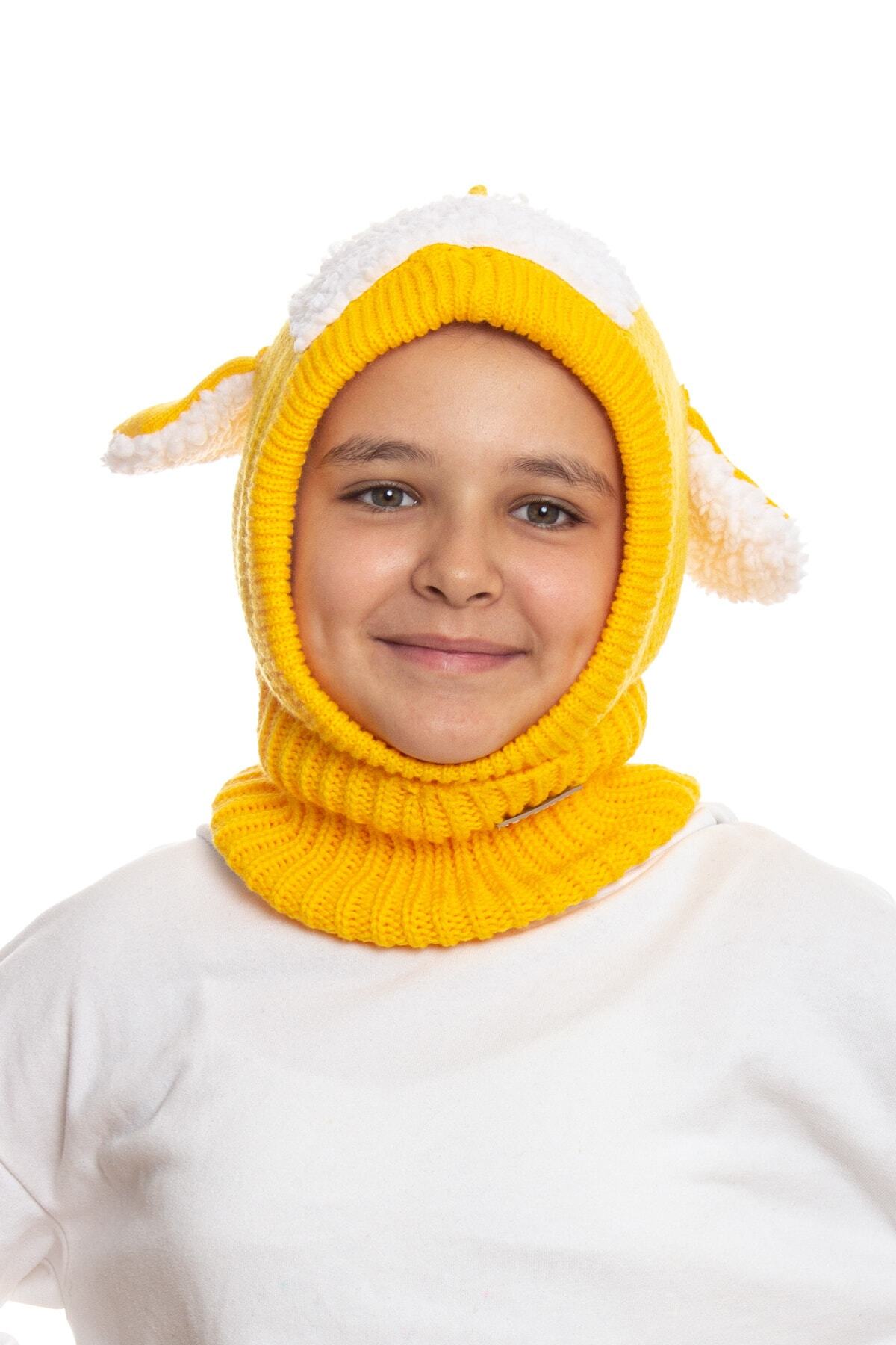 ADA BEBEK ÇOCUK Unısex Çocuk Kuzucuk Örme Yün Atkılı Bere fotoğrafı 6 (önizleme)