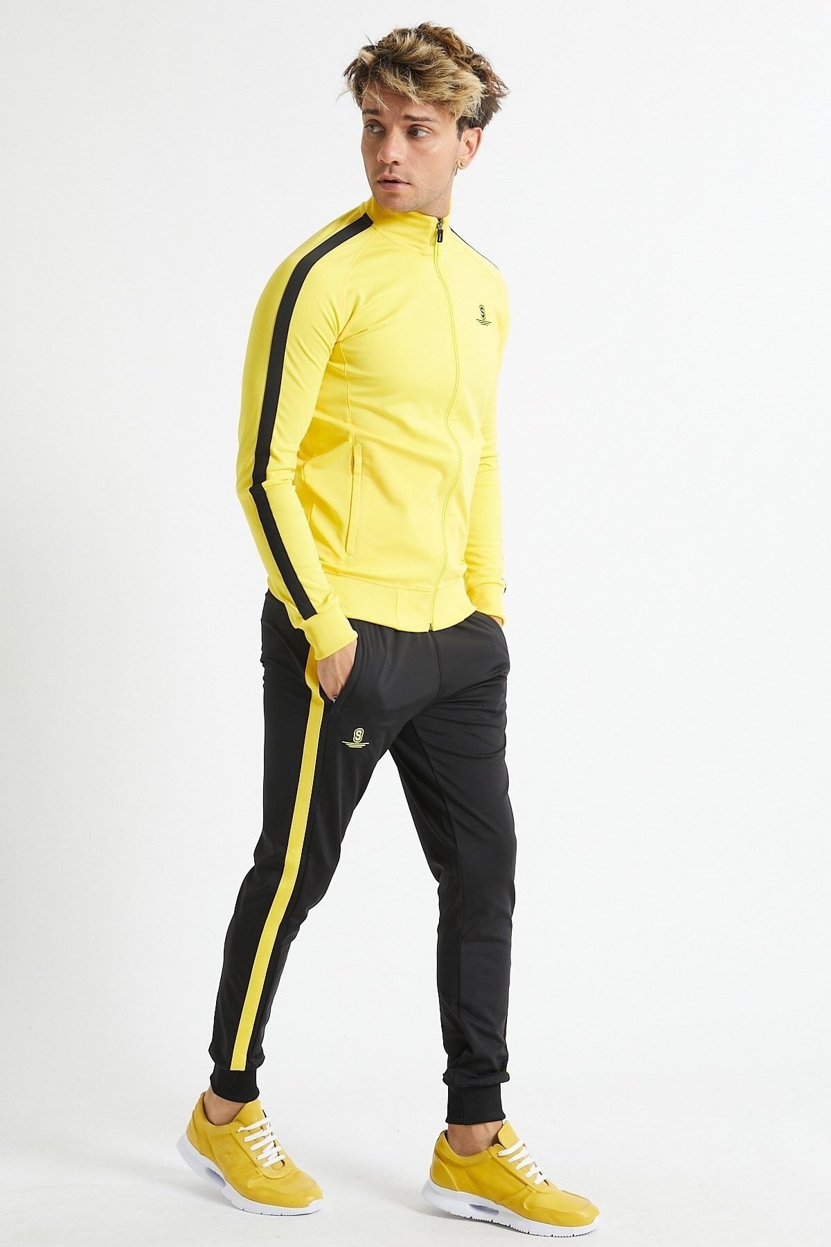 SPORTSTAT ON Zippered Elasticized Diving Fabric Yellow Women s
