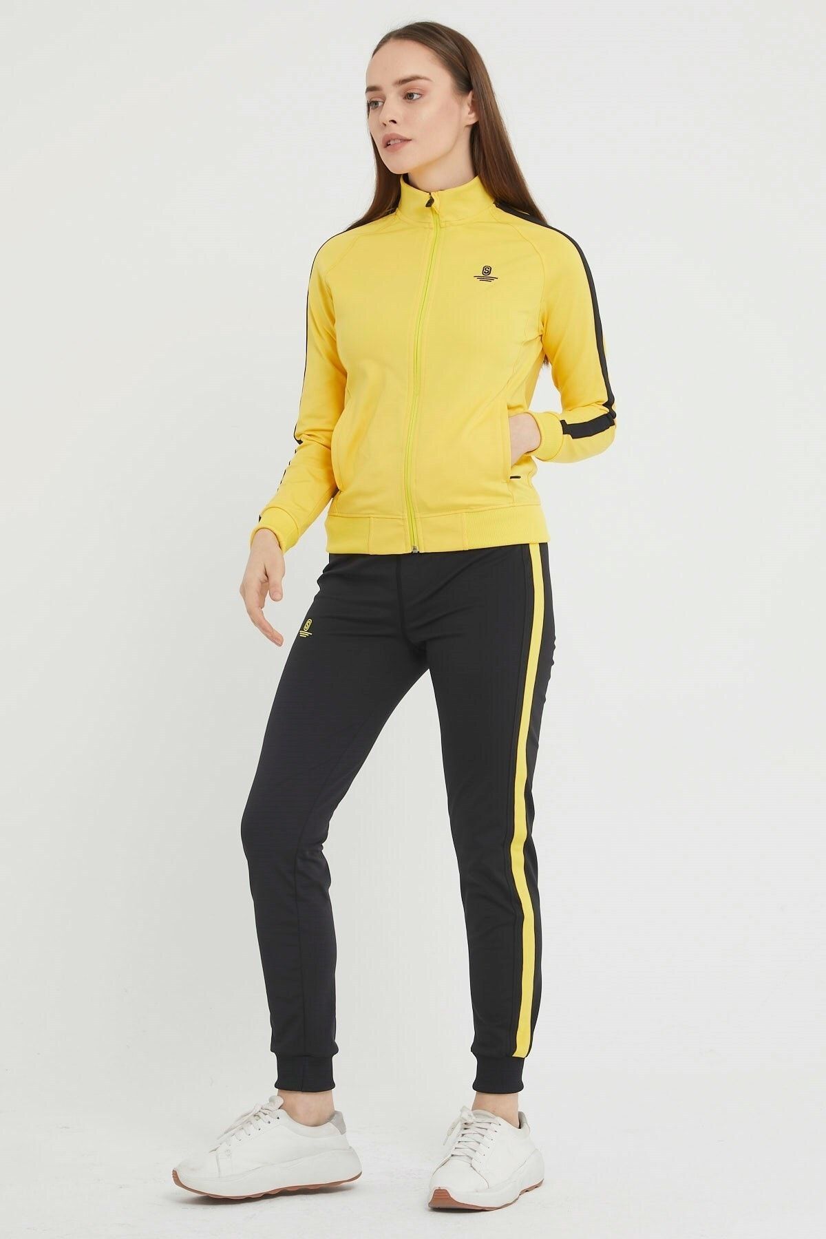 SPORTSTAT ON Zippered Elasticized Diving Fabric Yellow Women s