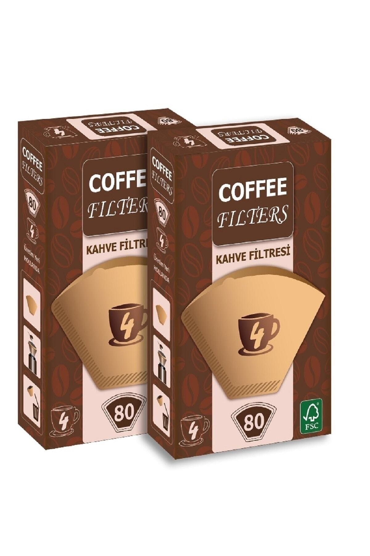 Coffee Filters Filtre Kahve Kağıdı 1 X 4 Avantajlı Paket 2 Adet 80'li
