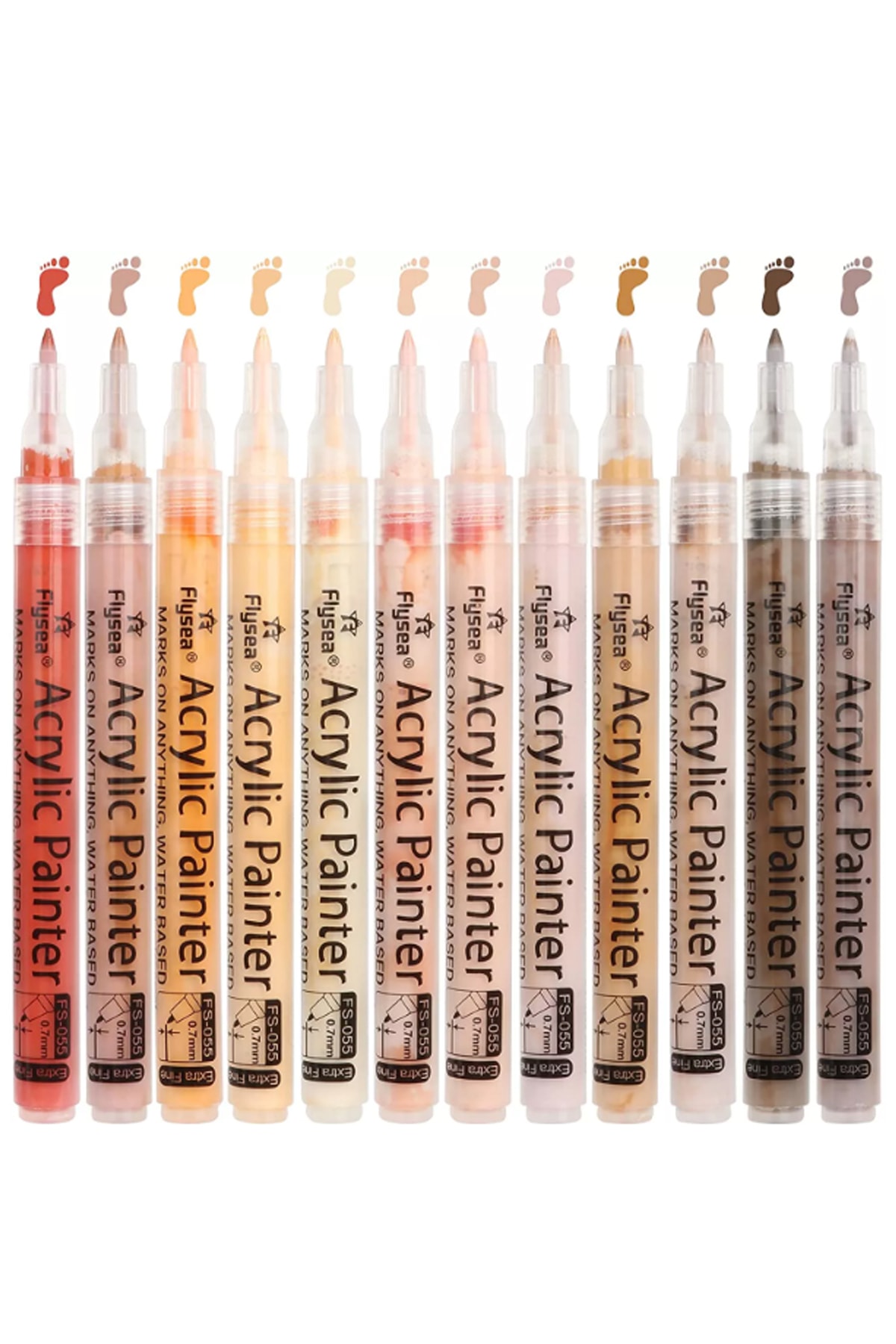 Vox Art Akrilik Kalem 12'li Set Portre Tonları-yazı Çizgi Genişliği: 0.7mm