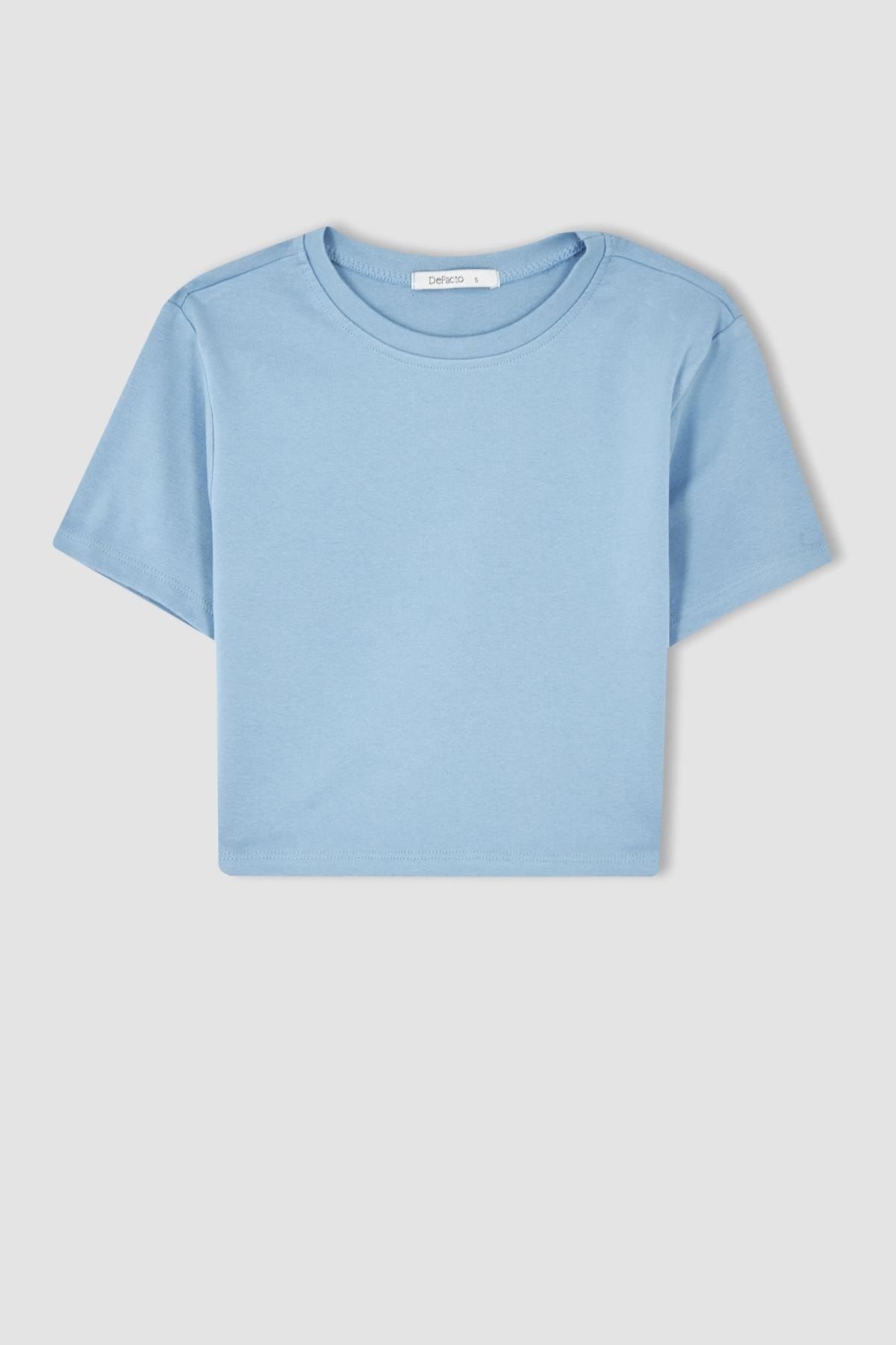 DeFacto T-Shirt Blau Regular Fit FN6241