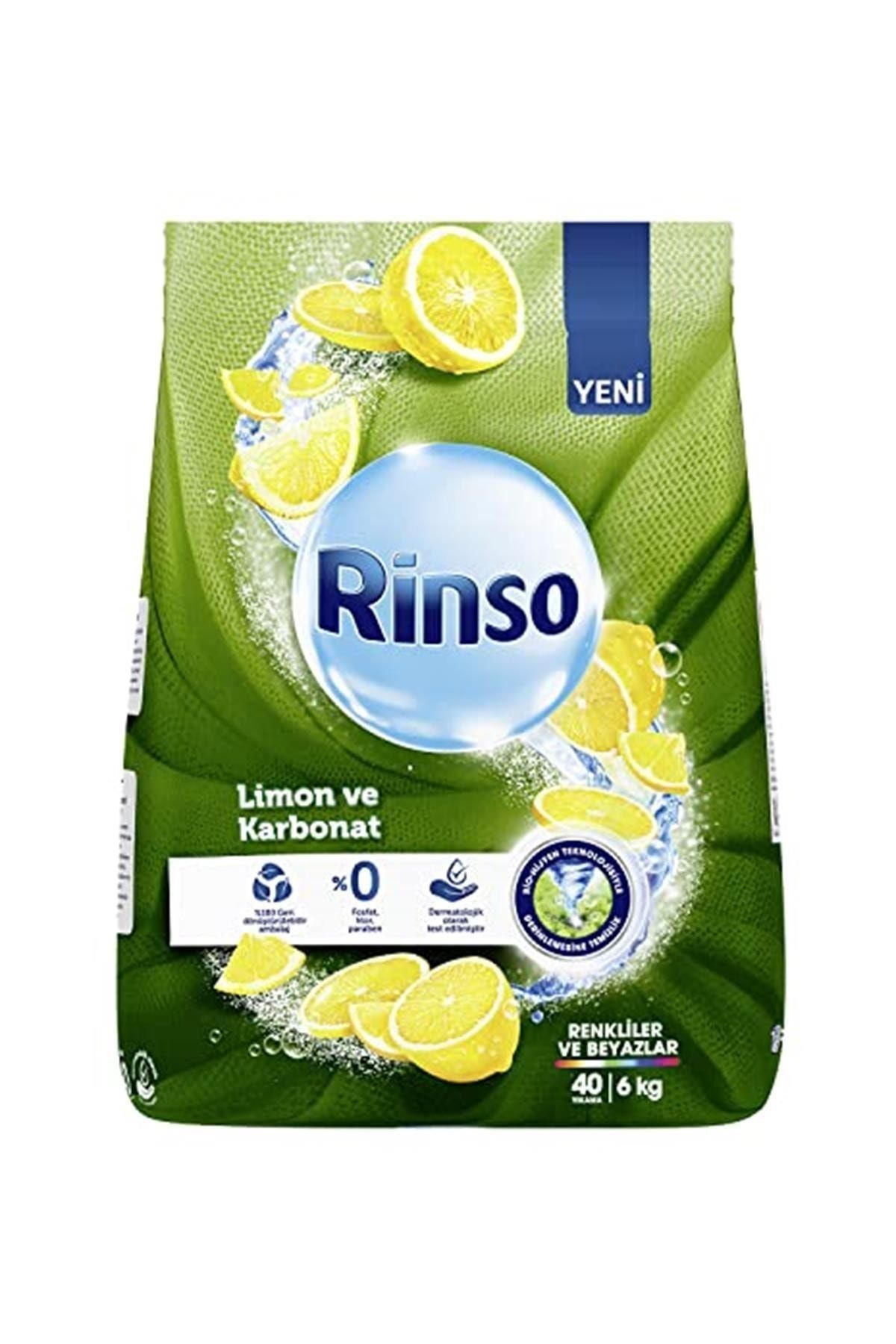 Rinso Limon Ve Karbonat Özlü Renkliler &beyazlar Için Toz Çamaşır Deterjan (1 X 6000 G)