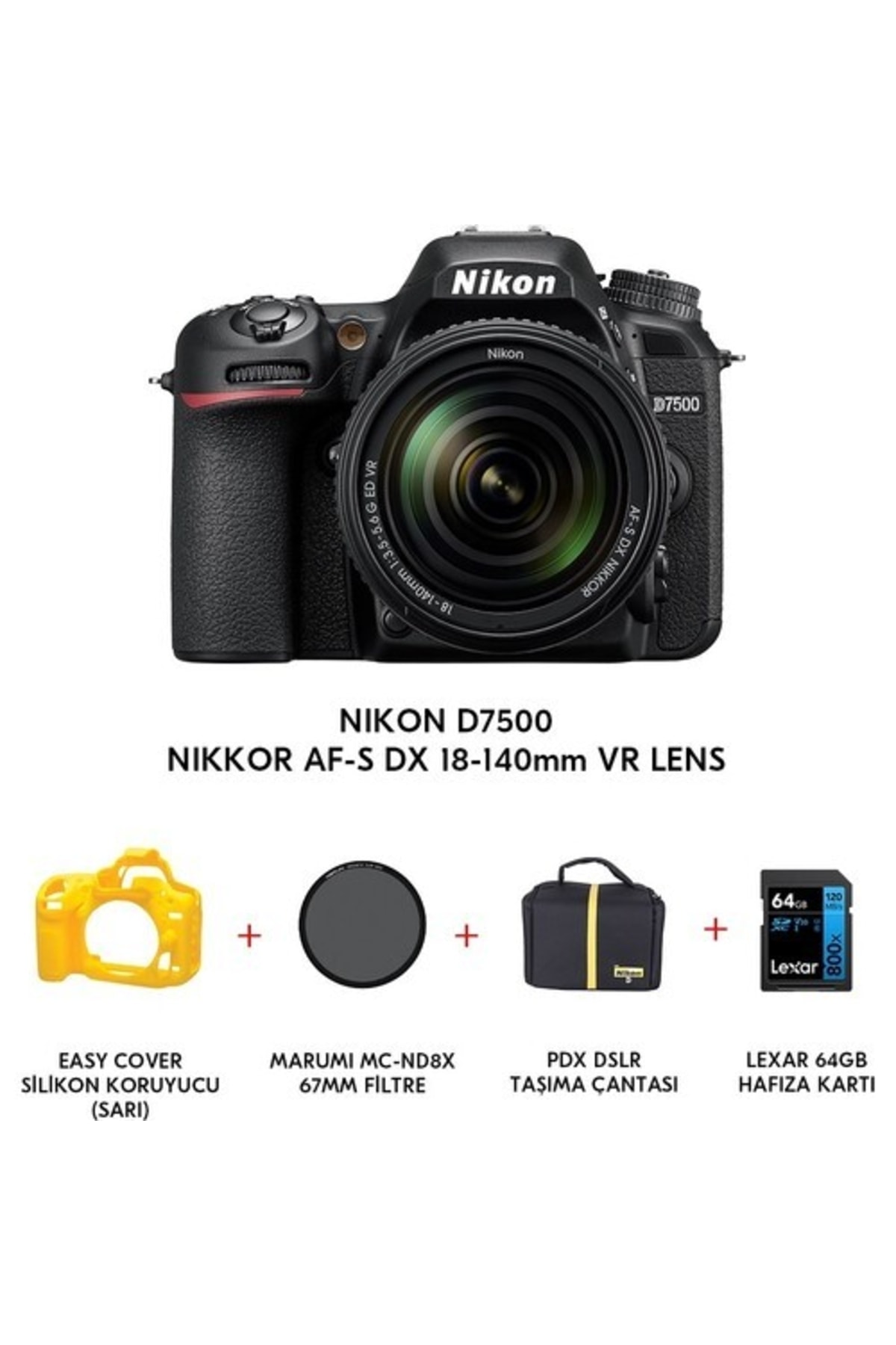 Nikon D7500 + Af-s Dx Nıkkor 18-140 Vr + Hediye Seti ( Hafıza 