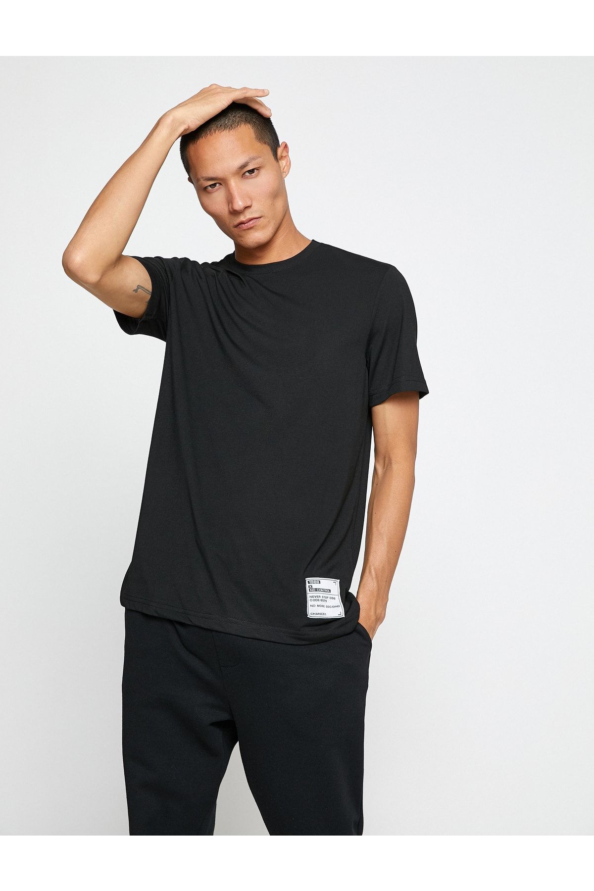 Koton T-Shirt Schwarz Regular Fit