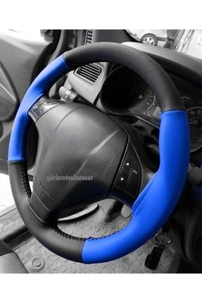 Fiat Fiorino Uyumlu Direksiyon Kılıfı Dikmeli Iki Renkli Mavi-siyah(4PARÇALI) GÜRLER-FİO.mavisiyah