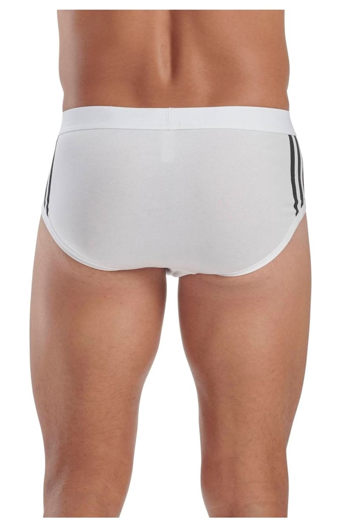 adidas-Herren Slip, 3er-Pack – Höschen, Active Flex Cotton, Logo, 3 Streifen, Uni 3