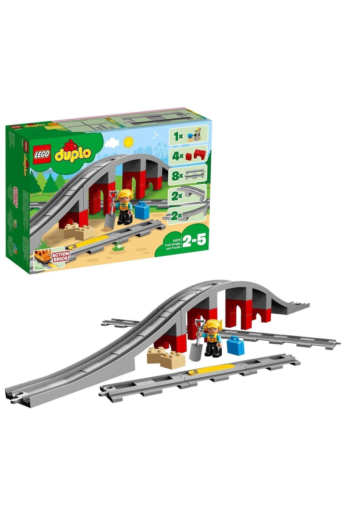 LEGO ® DUPLO® Train Bridge and Rails 10872 - مجموعه ساخت و ساز اسباب بازی برای کودکان (26 قطعه)