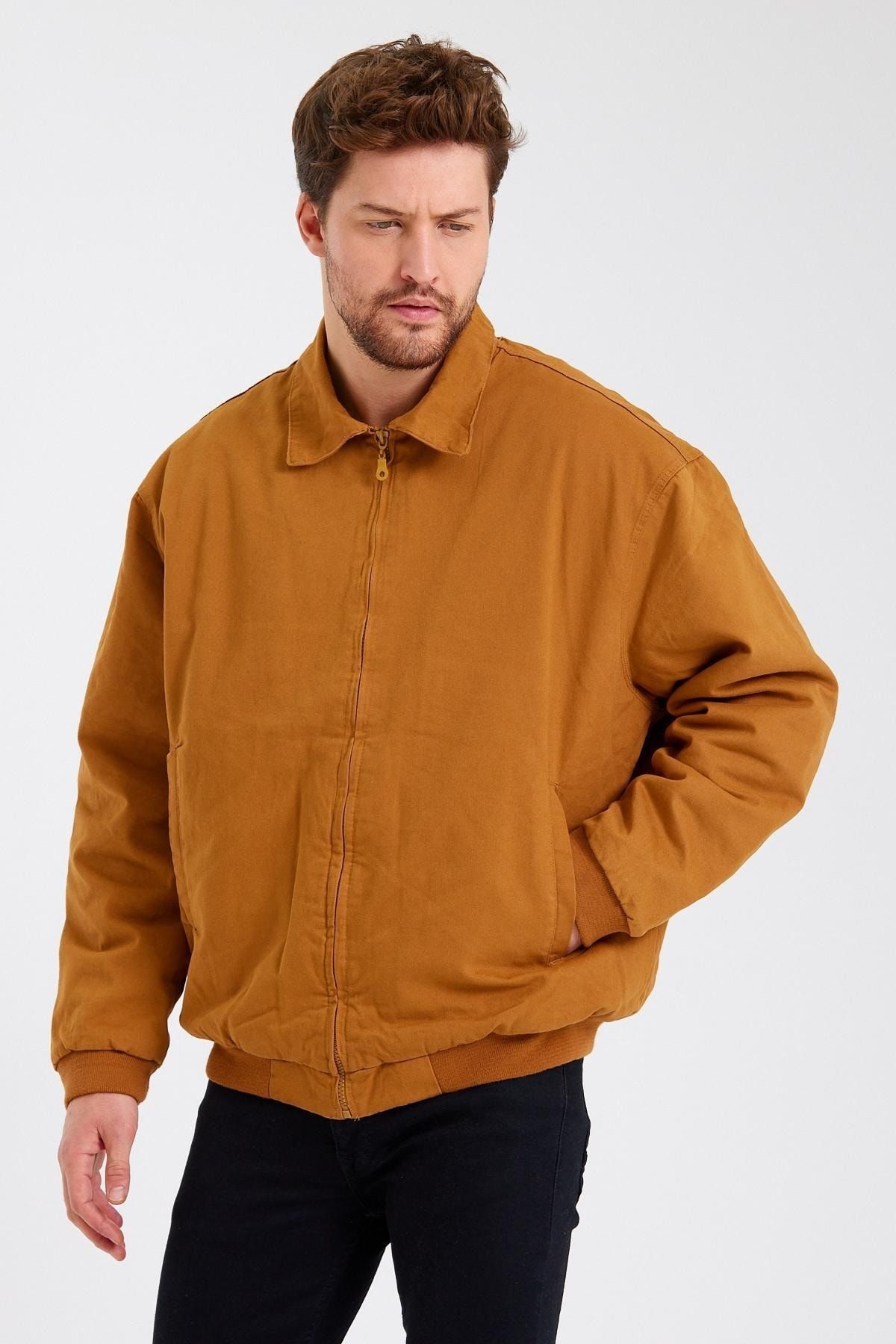DAMGA JEANS Erkek Oversize Kışlık Mont Camel