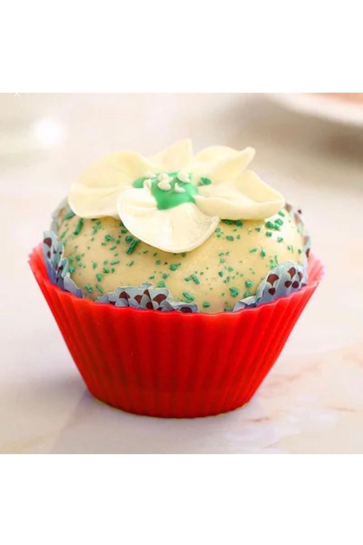 PİNK ROSE Bybirgül Kırmızı 12 Li Silikon Mini Kek Kalıbı, Browni Kalıbı Kırmızı Cupcake Kalıbı 12 Adet