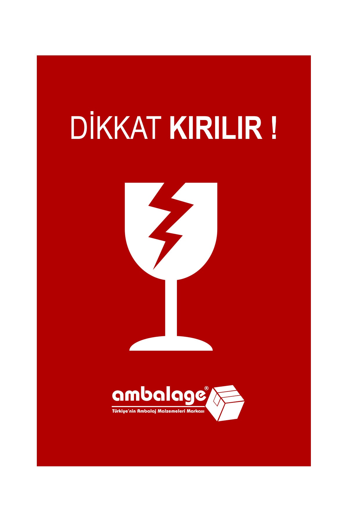 Ambalage Dikkat Kırılır Etiketi 12 Cm X 8 Cm 30 Adet