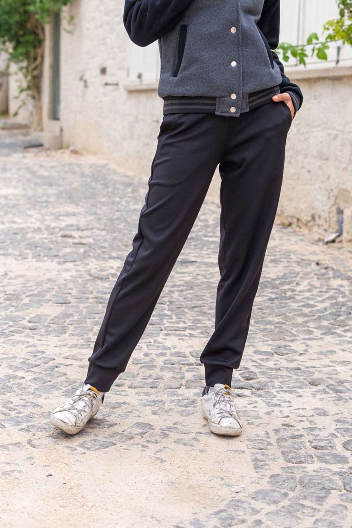 Black jogger dress pants womens outlet