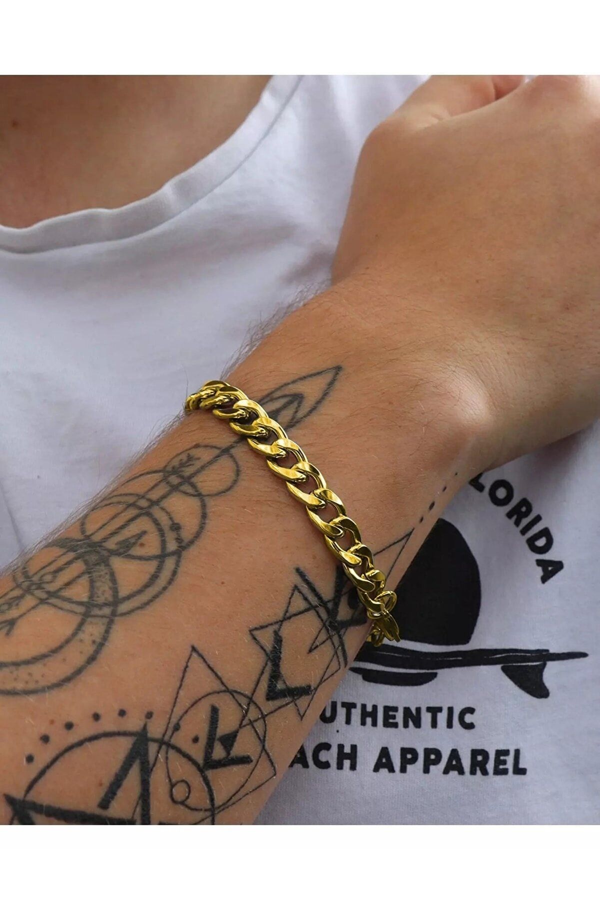 Thick gold bracelet new arrivals mens