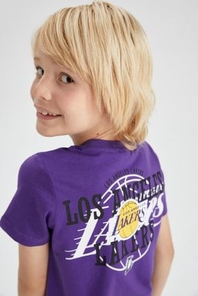 Erkek Çocuk NBA Los Angeles Lakers Bisiklet Yaka Kısa Kollu Tişört Y2996A622HS