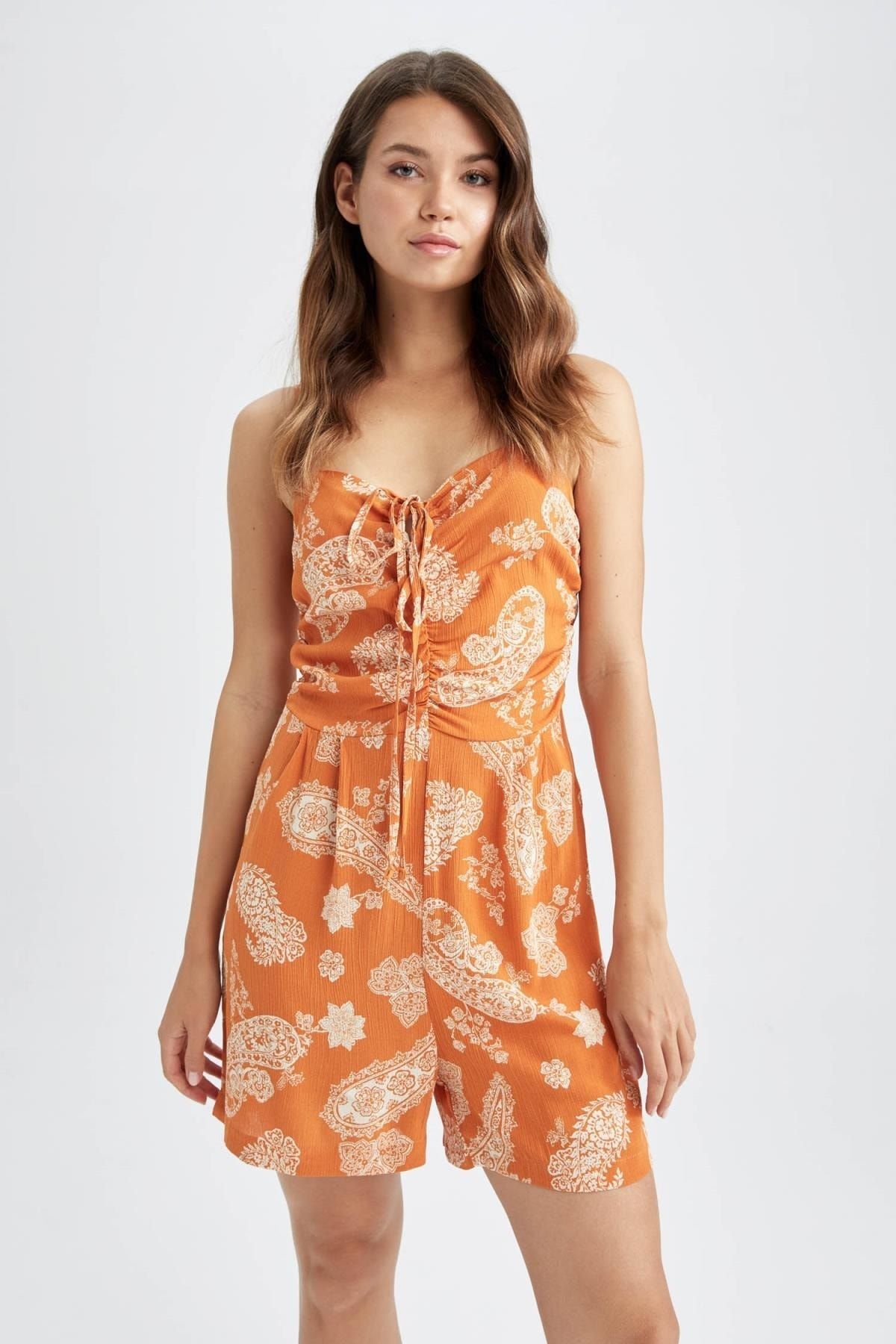 DeFacto Kleid Orange A-Linie