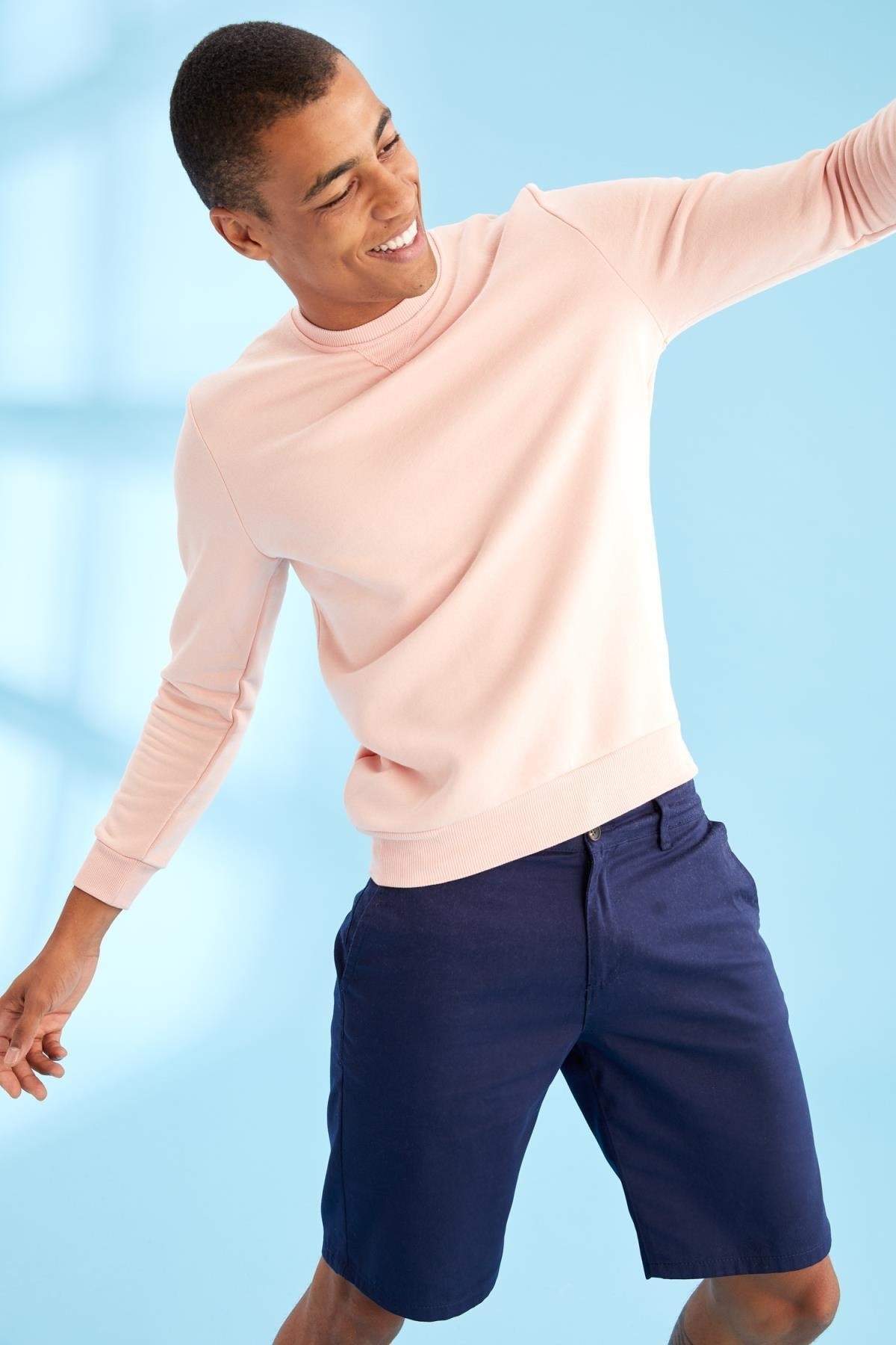 سویشرت مردانه صورتی دفاکتو | T3777AZ21AU اورجینال - تصویر 3