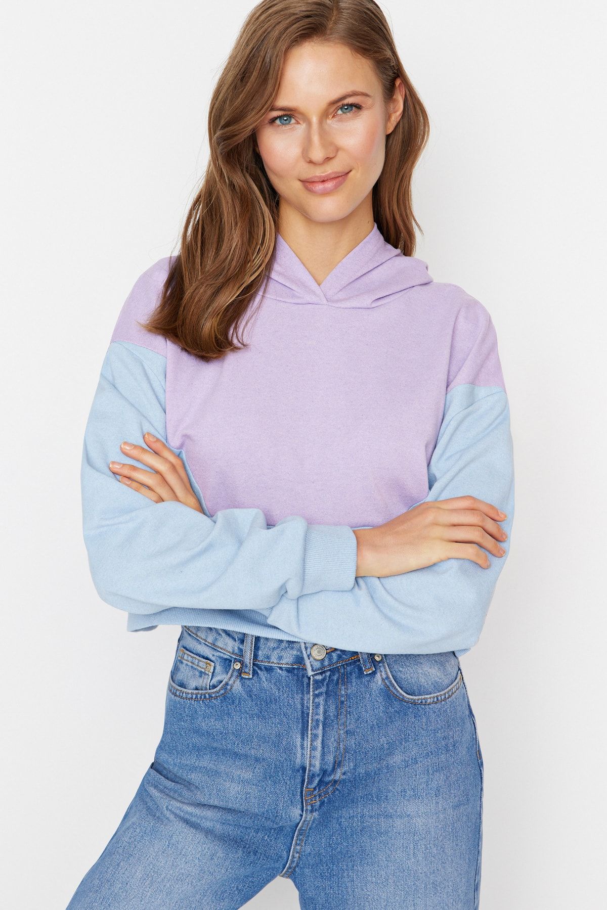 Trendyol Collection Sweatshirt Rosa Relaxed Fit