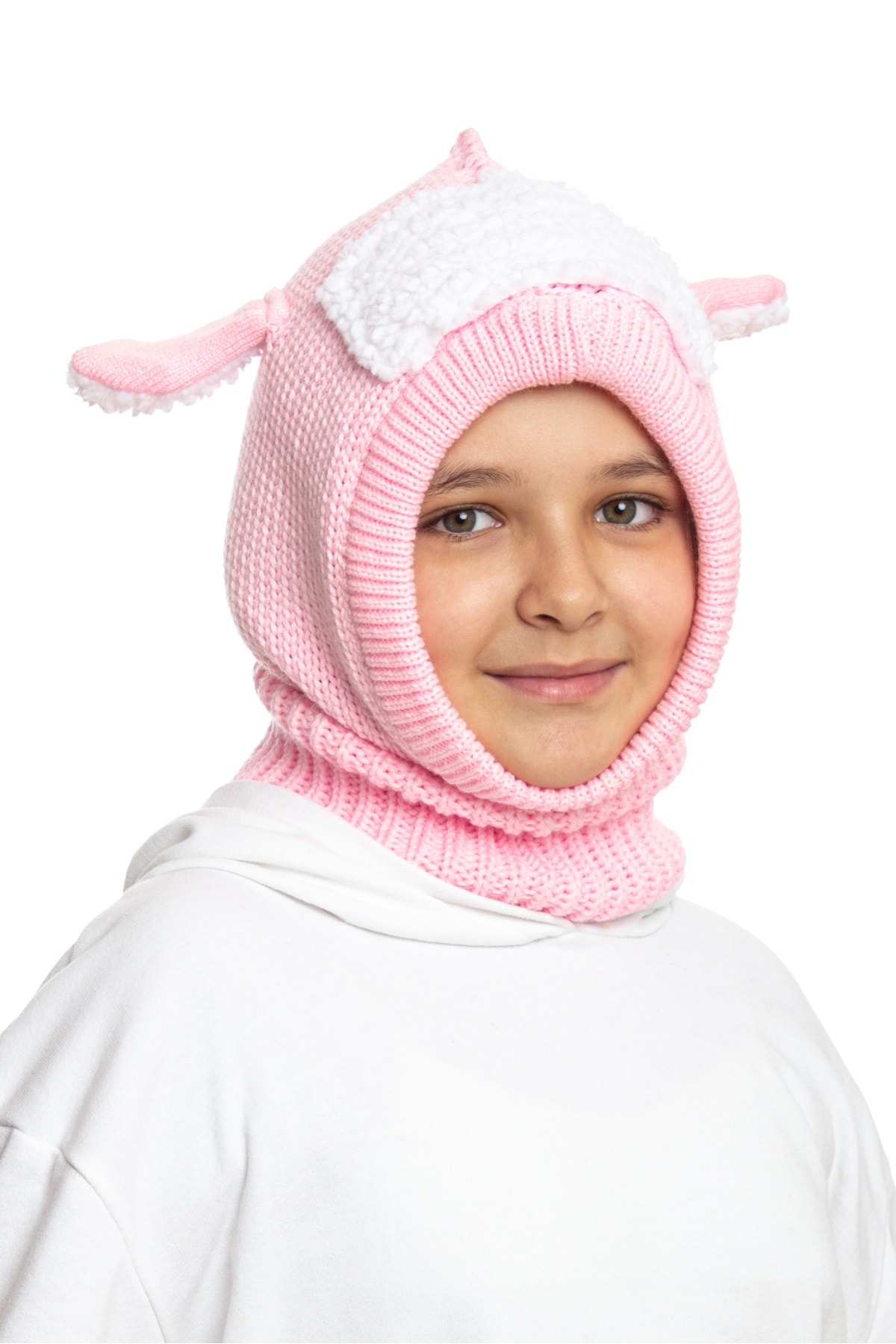 ADA BEBEK ÇOCUK Unısex Çocuk Kuzucuk Örme Yün Atkılı Bere fotoğrafı 3 (önizleme)