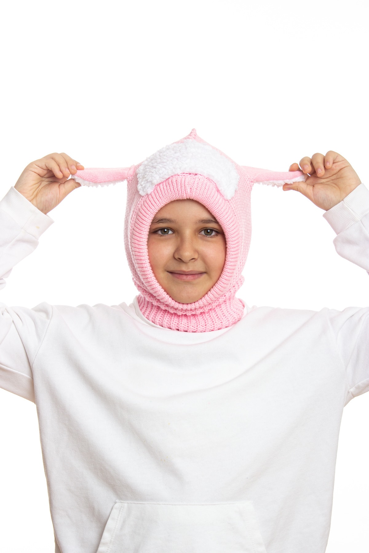 ADA BEBEK ÇOCUK Unısex Çocuk Kuzucuk Örme Yün Atkılı Bere fotoğrafı 4 (önizleme)