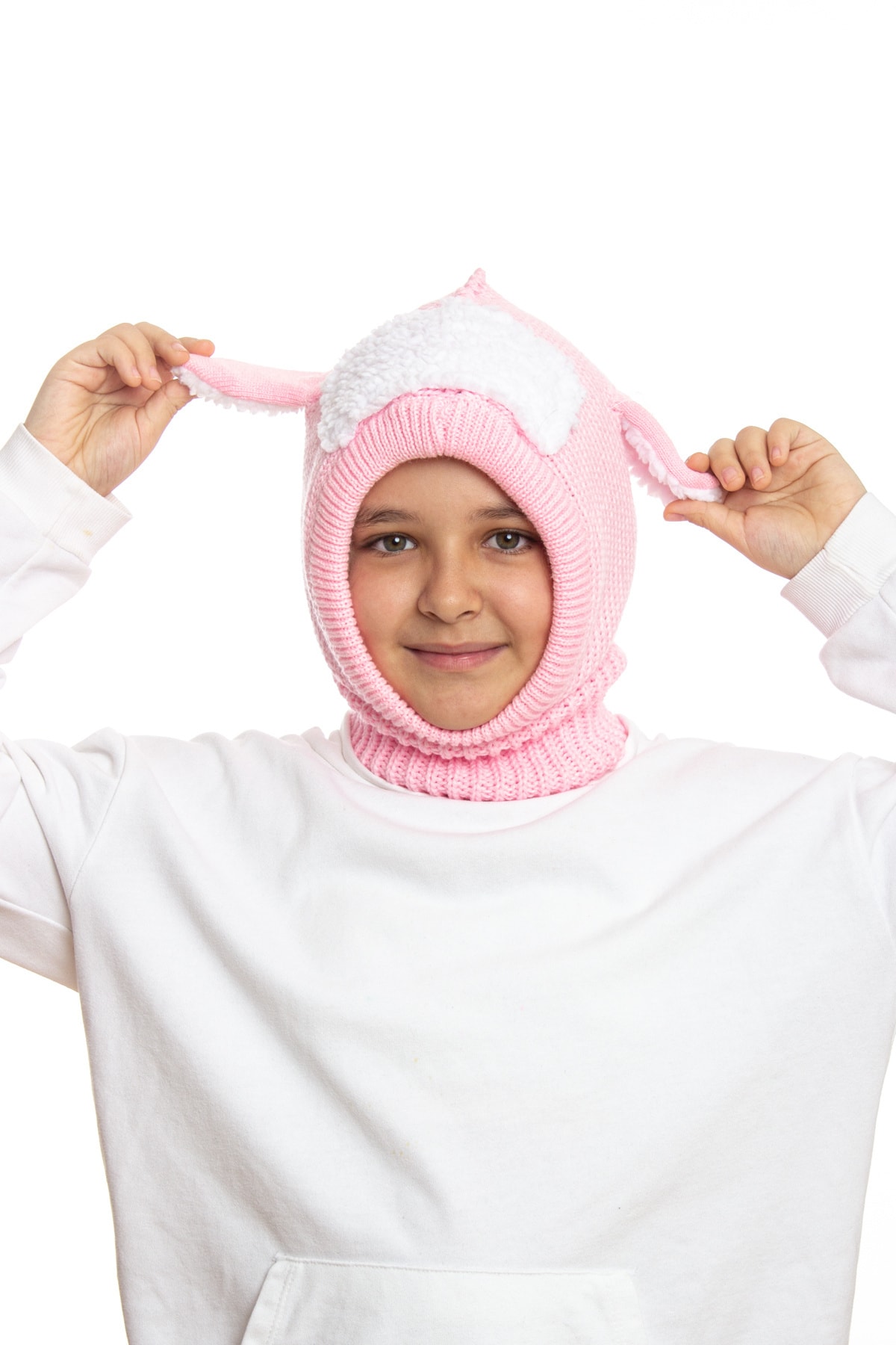 ADA BEBEK ÇOCUK Unısex Çocuk Kuzucuk Örme Yün Atkılı Bere fotoğrafı 6 (önizleme)