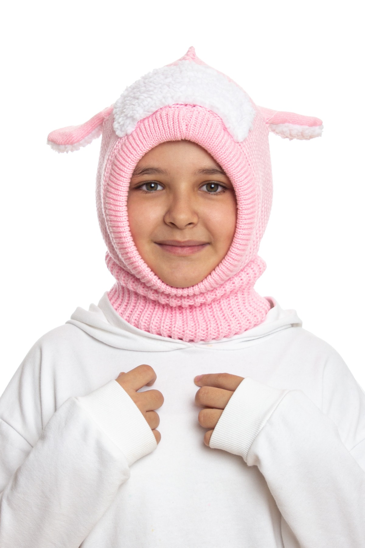 ADA BEBEK ÇOCUK Unısex Çocuk Kuzucuk Örme Yün Atkılı Bere fotoğrafı 7 (önizleme)