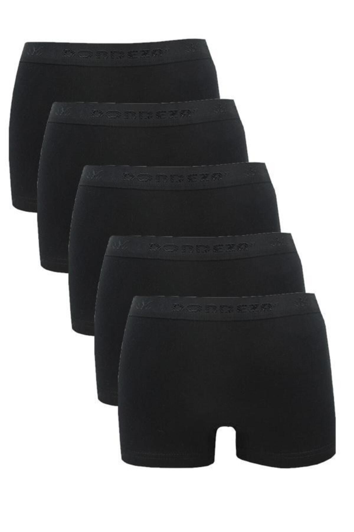 Dondeza 5 Pieces Black Color Women's Boxer Shorts Size 5005 Xl