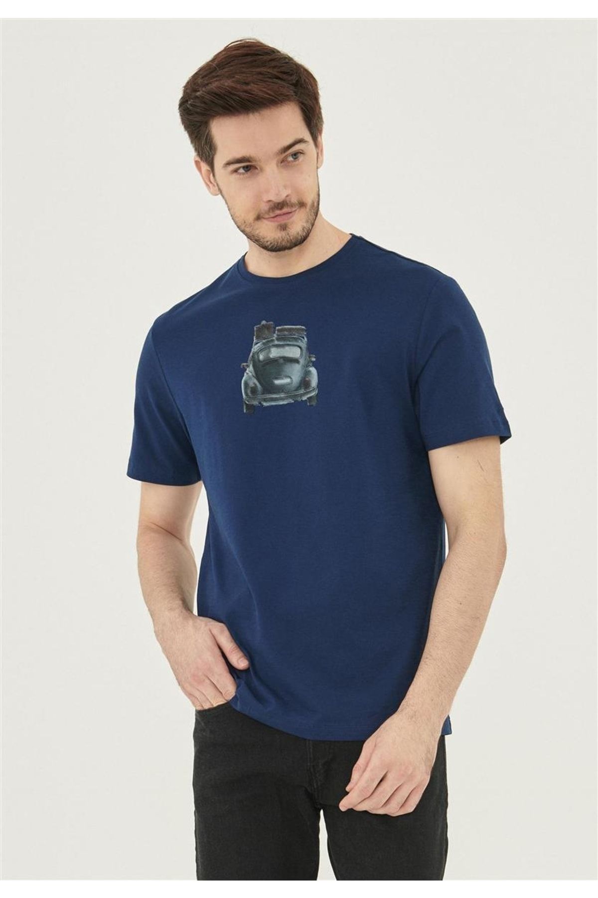 ORGANICATION T-Shirt Dunkelblau Regular Fit