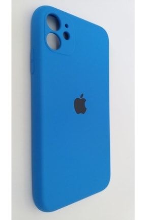 Apple Iphone 11 Uyumlu Mavi Kamera Korumalı Içi Kadife Silikon Logolu Lansman Kılıf LANUV11