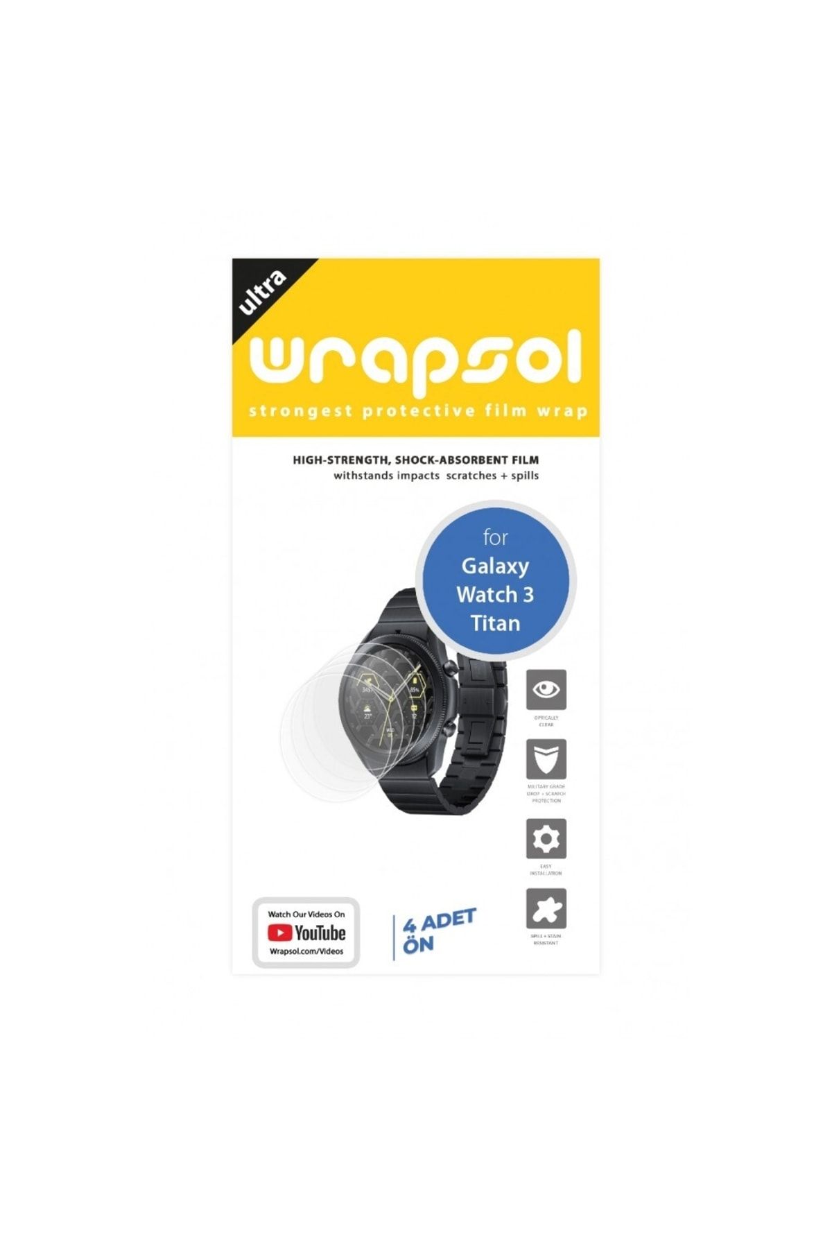 Wrapsol Samsung Galaxy Watch 3 Titan Compatible Smart Watch Screen