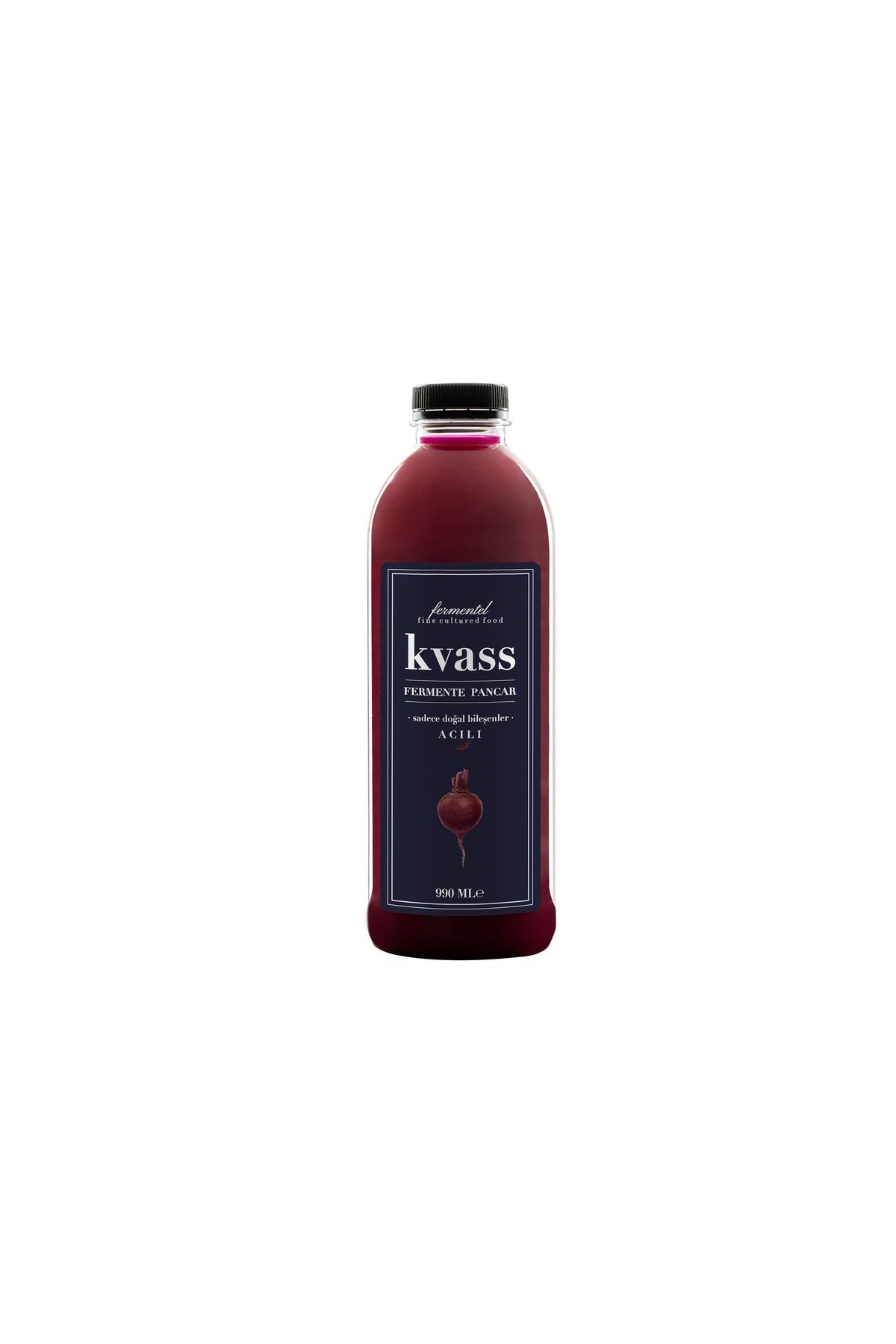 FERMENTEL Kvass 990 Ml. 5 Şişe Acılı - Fermente Pancar ( Bir Kolide 5 Şişe . Hepsi Acılı )