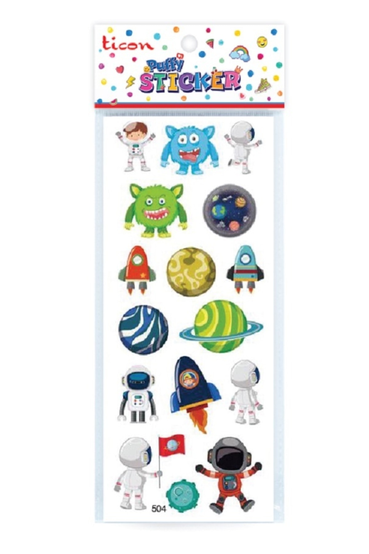 Ticon Sticker 3d Kabartmalı - Astronot Uzay Temalı