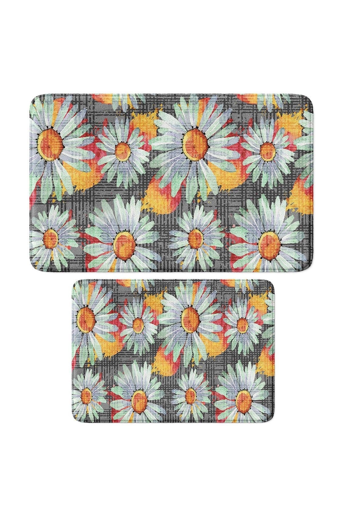 Cute Printed 2-Piece Bath Mat Set - Non-Slip Base, Machine Washable, 50x80cm And 40x60cm