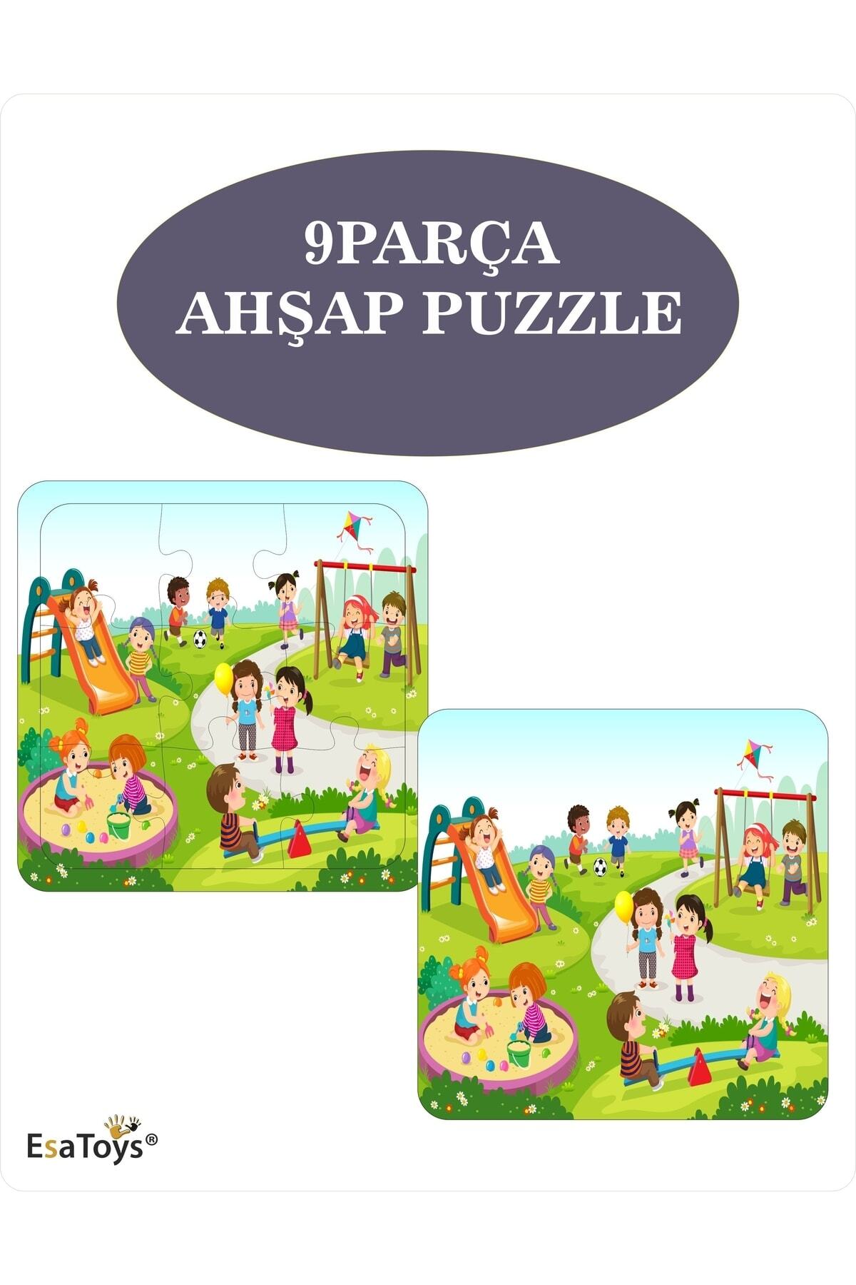 esatoys Ahşap Çocuk Puzzle 9 Parçalı