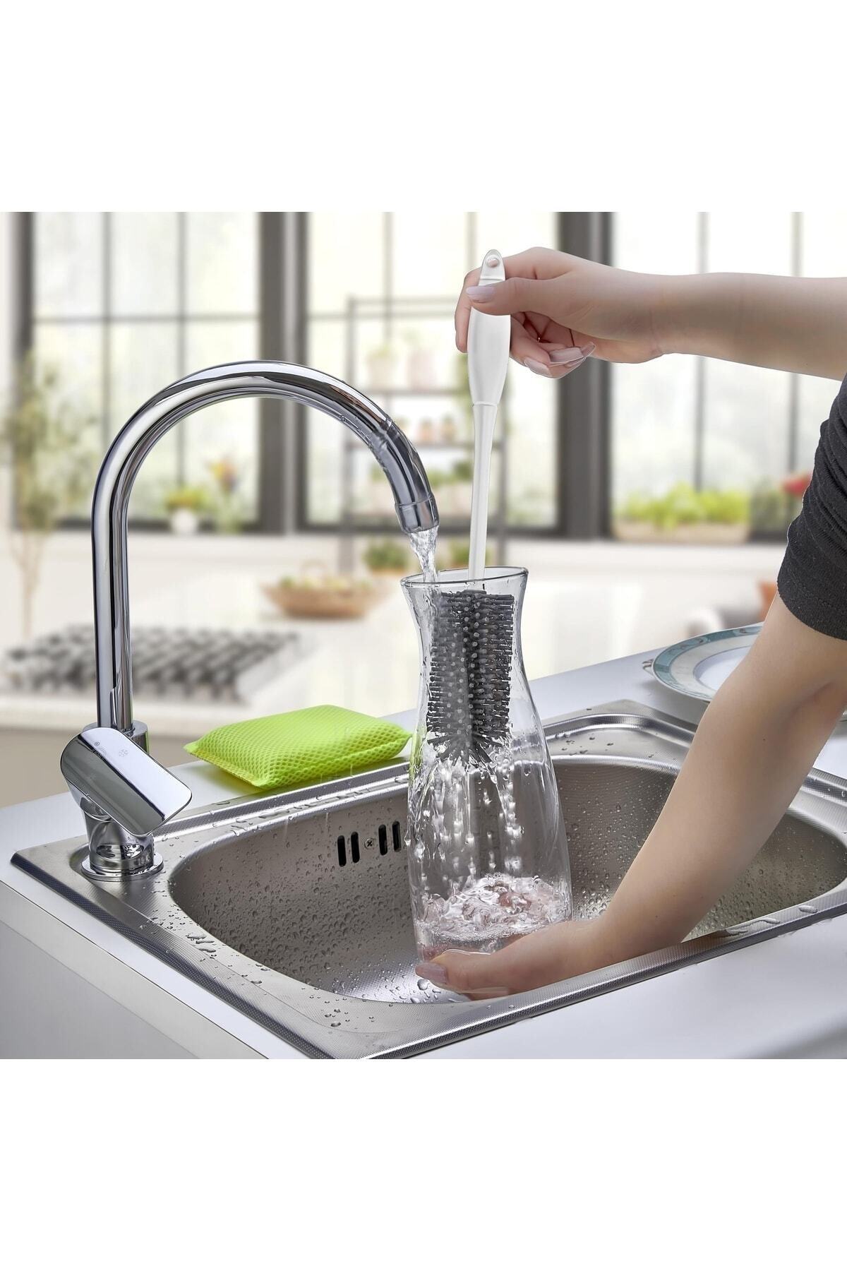 VİGENTİNO Pratik Silikon Uçlu Termos Matara Şişe Biberon Temizleme Fırçası fotoğrafı 3 (önizleme)