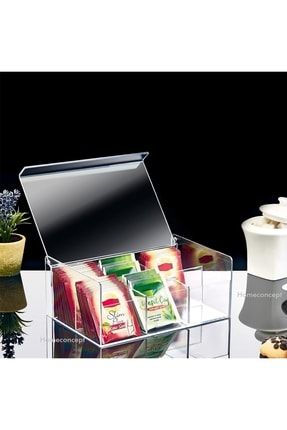 Çay Kutusu 6 Bölmeli Kapaklı Poşet Bitki Çayı Saklama Kabı BOX20200001