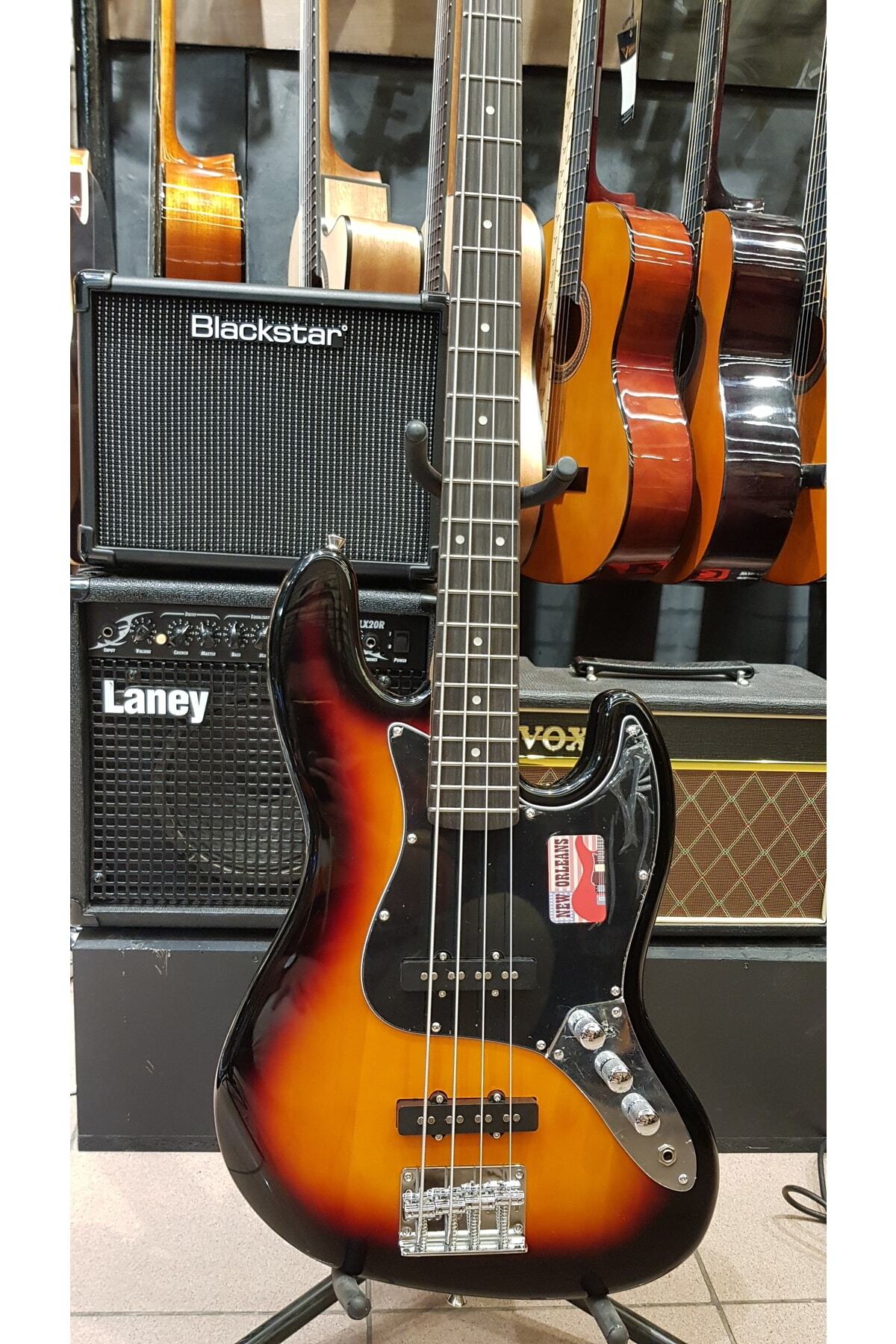 çalgı müzik New Orleans Jazz Bas Gitar (kılıf+pena+askı+jak Kablo)