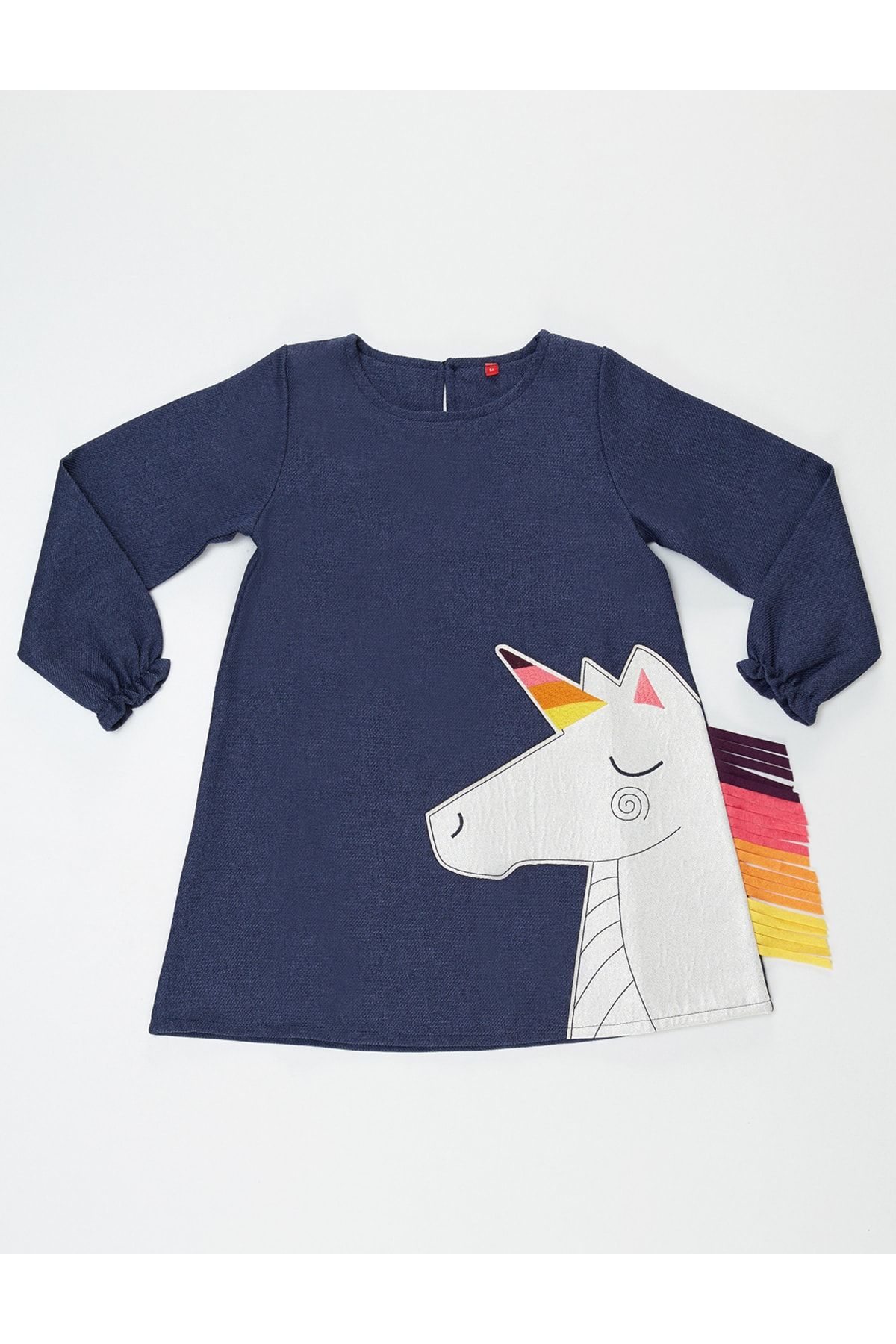 Renkli Unicorn Kız Elbise