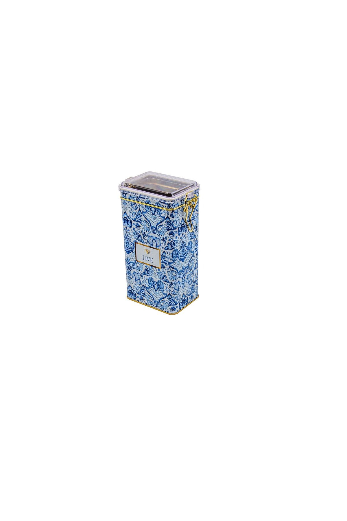EVLE-Er053-4b Azulejos Live Patterned Rectangular Metal Storage Container 8x10 Cm 3
