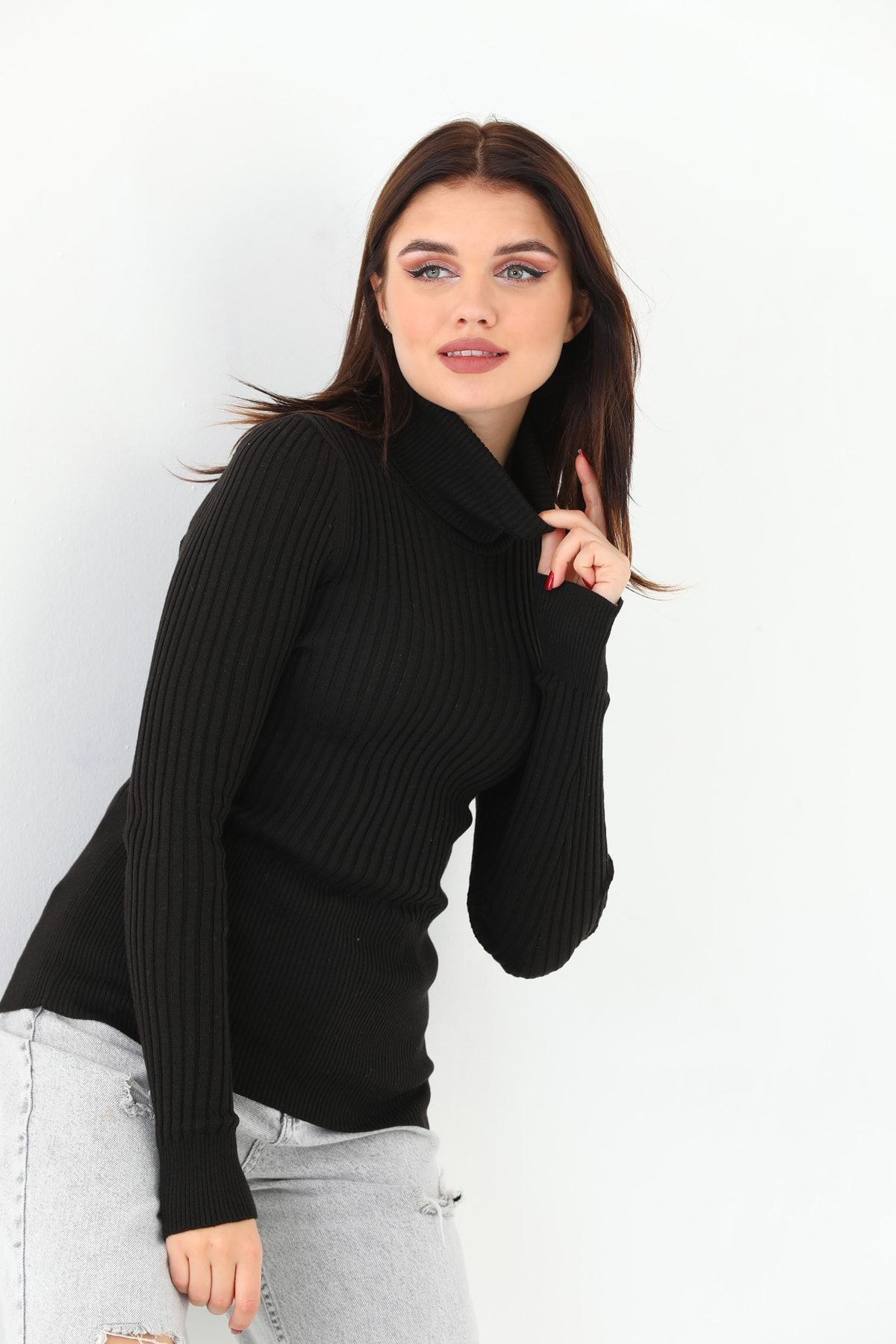 100 cotton turtleneck womens sales