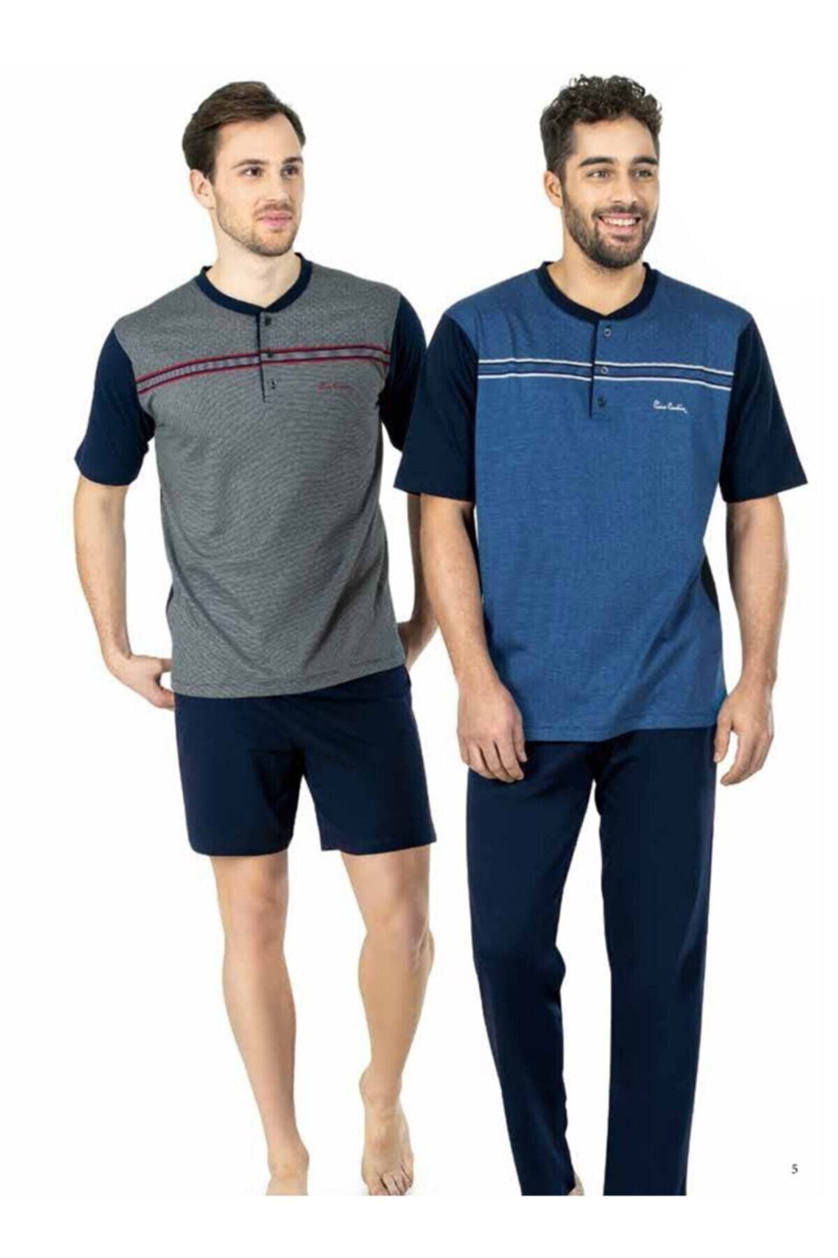 Pierre Cardin ست لباس خواب سه دکمه تابستانی مردانه کلارت قرمز 5447