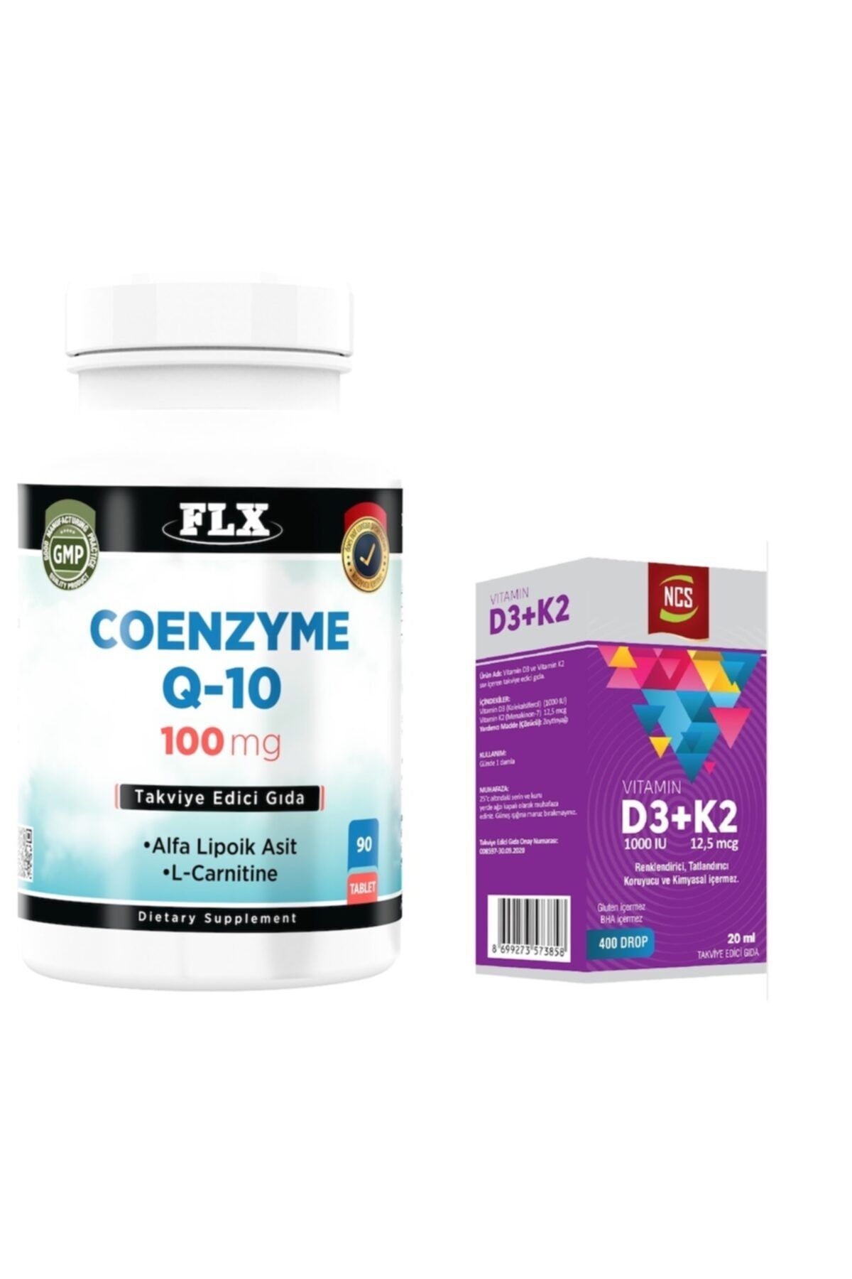 NCS Coenzyme Q-10 100 mg 90 Tablet + Vitamin D3 Vitamin K2 20 ml