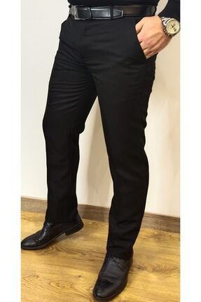 Erkek Siyah Cotton Kumaş Pantolon Mecanik Regular Fit 485621