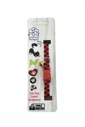 Markapati Kedi Köpek Desenli Boyun Tasması (kırmızı) MPD-001