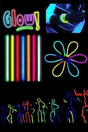 50 Adet Glow Stick Fosforlu Çubuk Bileklik - 24 Saat Boyunca Parlaklık GENX-GLOWSTİCK-50-ADET